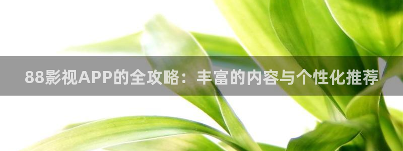 红桃影视网站：88影视APP的全攻略：丰富的内容与个性化推荐